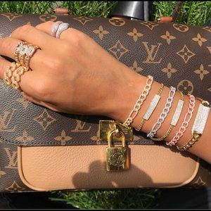 Pave Figaro Braclet & Pave Bar Braclet